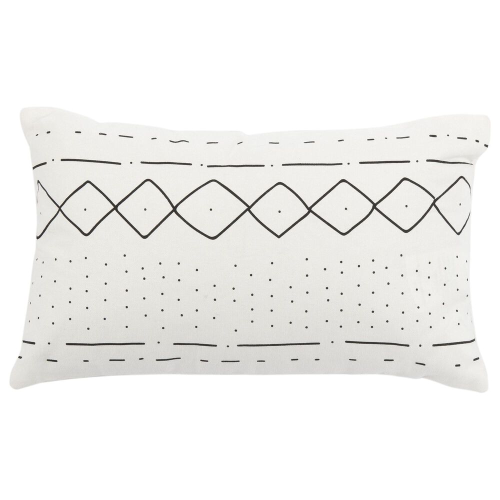 Safavieh Tari 12" x 20" Pillow in Black and White, , large