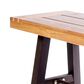 Hearth and Haven Outdoor Dining Backless Bench in Teak and Black, , large
