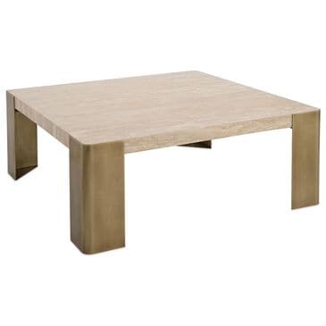 Uttermost Caress Coffee Table in Honey Beige and Antique Brass, , large