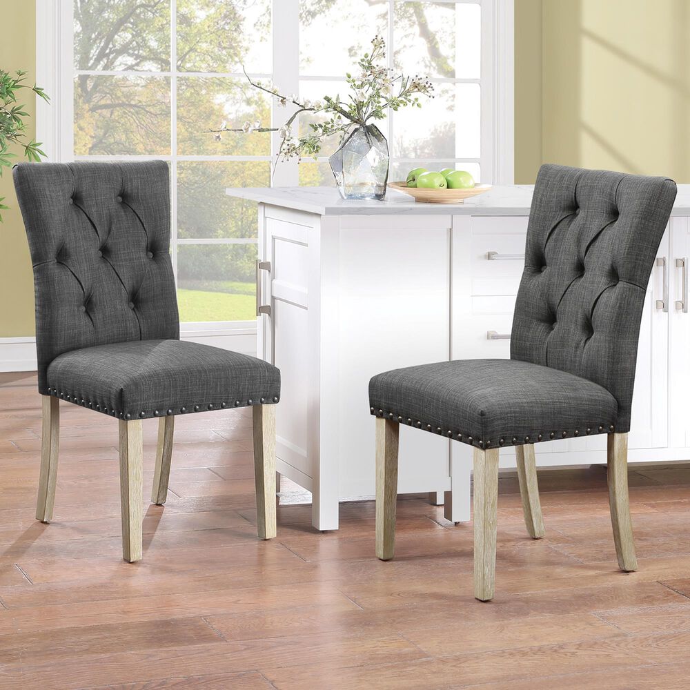Valor Living Preston Side Chair with Charcoal Cushion (Set of 2), , large