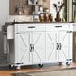 HOMLUX 53.5""Farmhouse Kitchen Island in White, , large