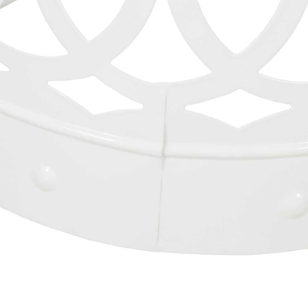 Hearth and Haven Cylindrical-Shaped Iron Patio End Table in White &#40;Set of 2&#41;, , large