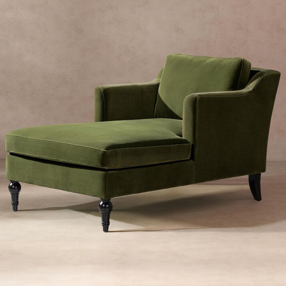 Jennifer Taylor Home Josephine 60" Upholstered Chaise Lounge in Olive Green, , large