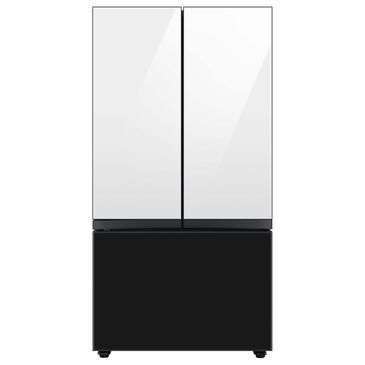Samsung Bespoke 30 Cu. Ft. 3-Door French Door Refrigerator - White Top Panels and Charcoal Glass Bottom Panel Included, , large