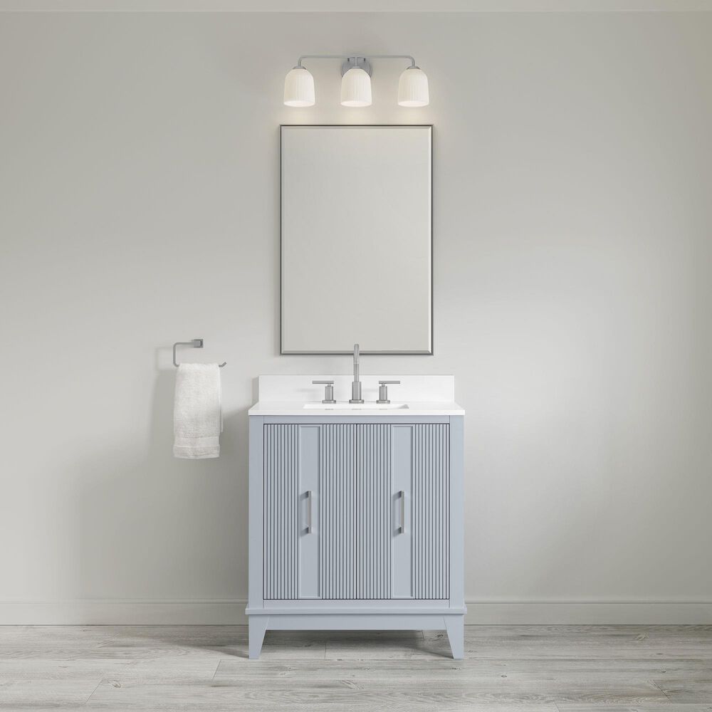 37B Fenwick 30" Single Bathroom Vanity in Soft Blue with Glossy White Composite Stone Top and Backsplash, , large