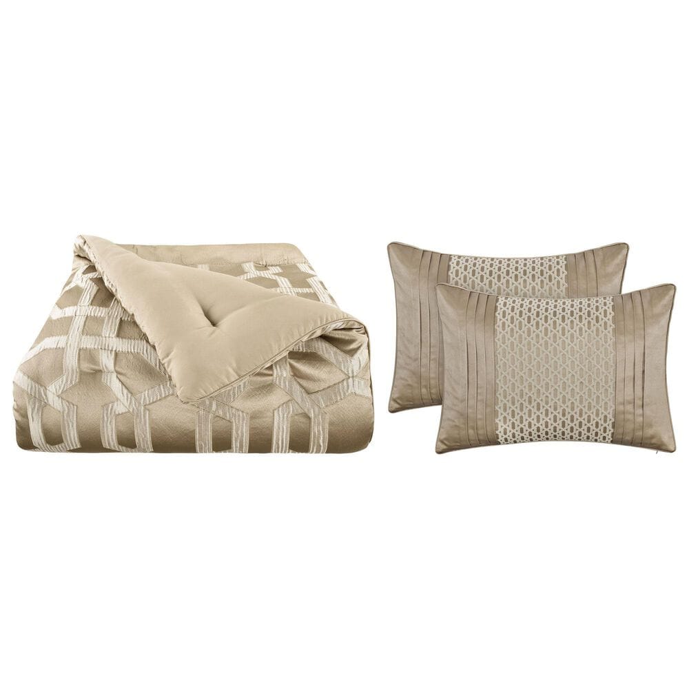 Royal Court Olympus 3-Piece Full/Queen Comforter Set in Sand, , large