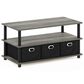 HOMLUX 2-Tier Turn-N-Tube Coffee Table with Bin Drawers in French Oak and Black, , large