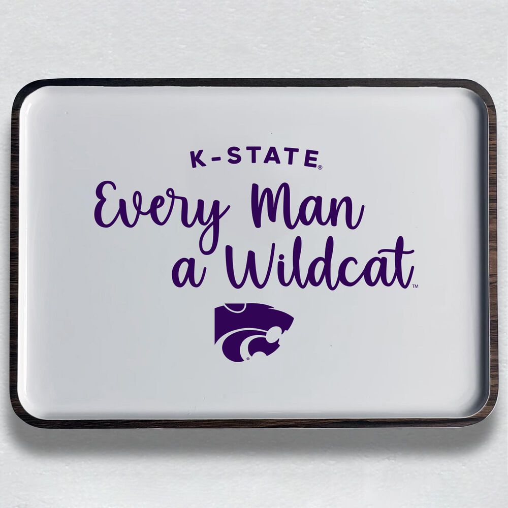 Valiant Gifts Kansas State Spirit Mango Wood Tray in Purple, , large