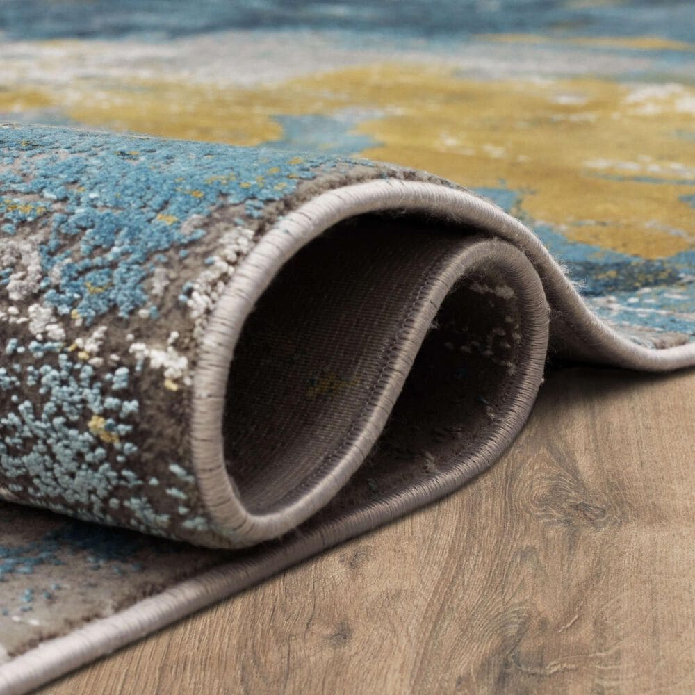 Karastan Tryst Nuvole 2&#39;6&quot; x 8&#39; Grey and Blue Runner, , large