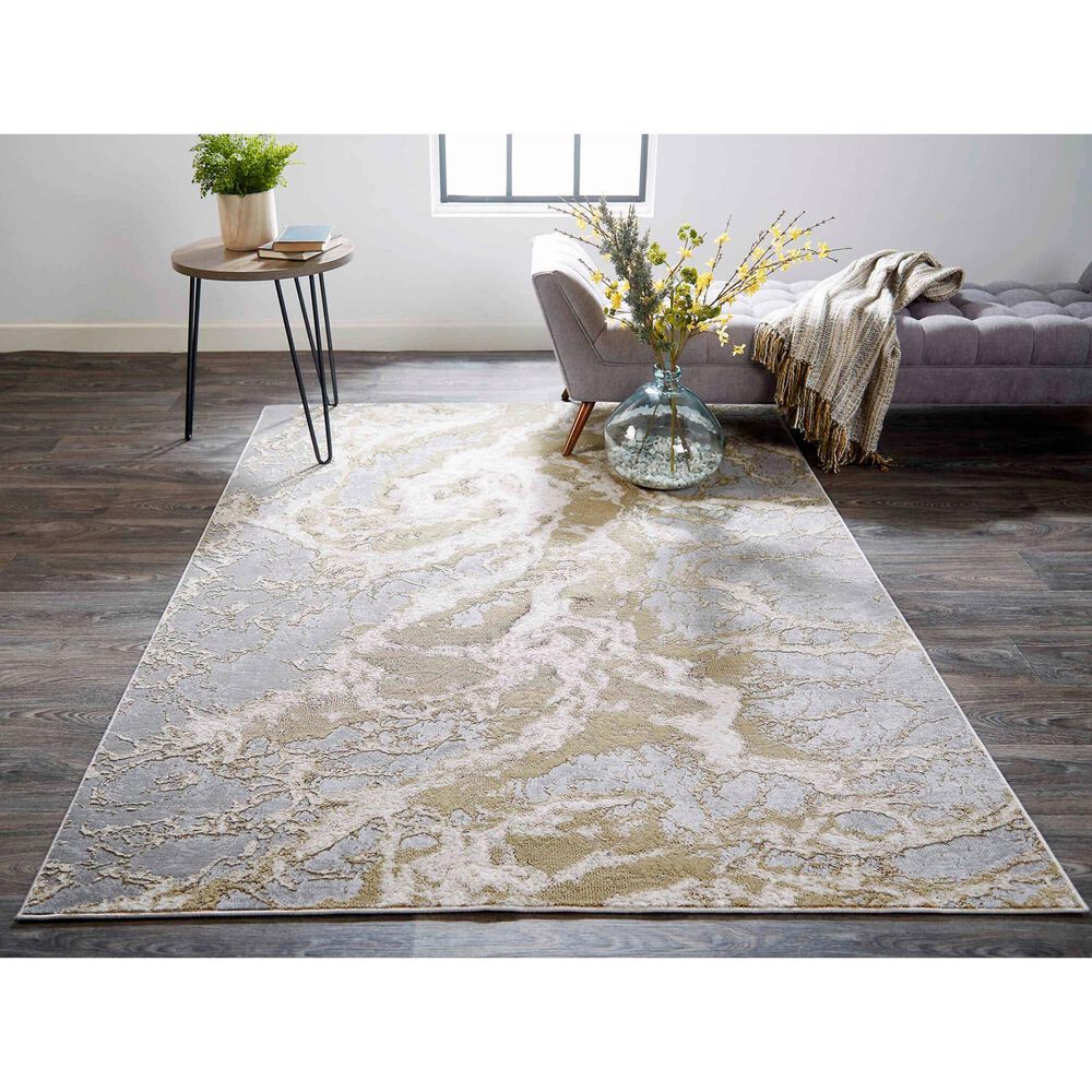 Feizy Rugs Aura 3563F 10' x 13'2" Beige and Gray Area Rug Nebraska
