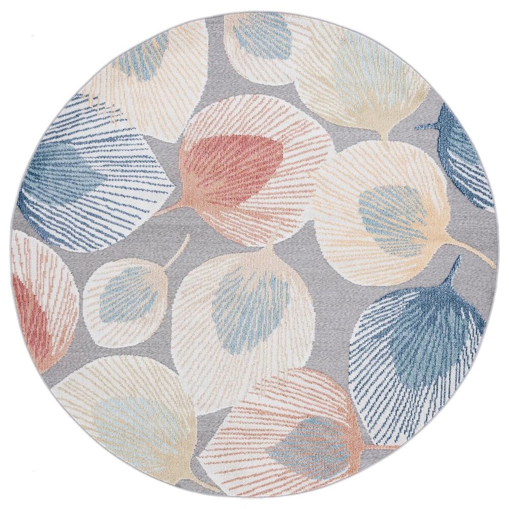 Safavieh Sarasota 6"7" Round Beige and Grey Indoor/Outdoor Area Rug, , large