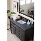 James Martin Vanities Brittany 48" Single Bathroom Vanity in Black Onyx with 3 cm Charcoal Soapstone Quartz Top and Rectangle Sink, , large