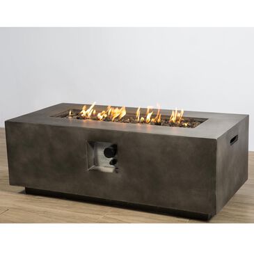 Living Source International 15" Patio Rectangle Fire Pit Table in Charcoal, , large