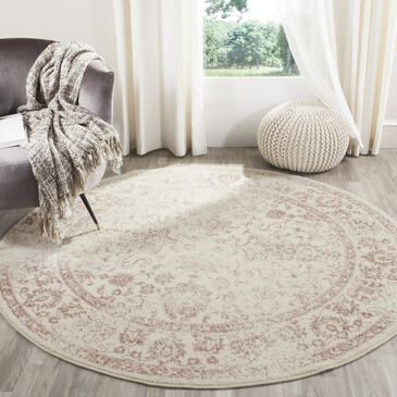 Safavieh Adirondack ADR109H 6" Round Ivory and Rose Area Rug, , large
