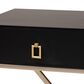 Baxton Studio Patricia 1-Drawer End Table in Black and Brass, , large