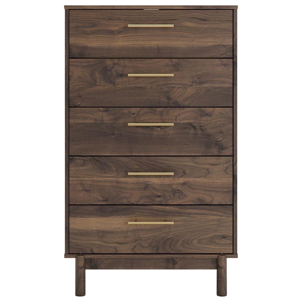 Ashley Calverson 5-Drawer Chest in Mocha, , large