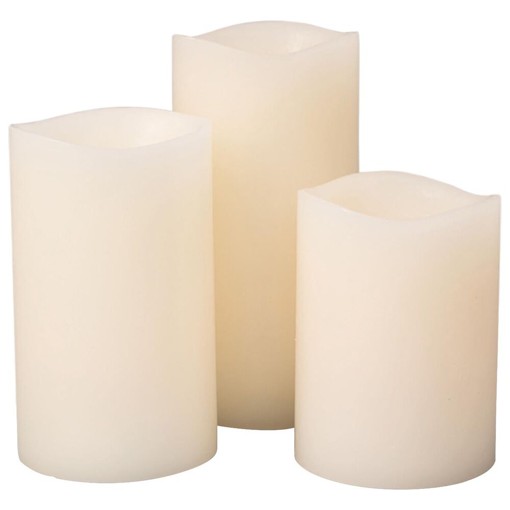 The Gerson Company Assorted GlowWick LED Candles in Bisque (Set of 3), , large