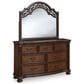 Ashley Lavinton Bedroom Mirror in Cherry Brown, , large