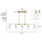 Hunter Xidane 5-Light Linear Chandelier in Alturas Gold, , large