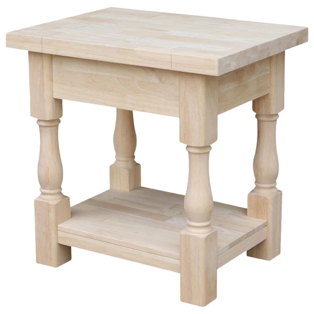 International Concepts Tuscan End Table in Unfinished, , large