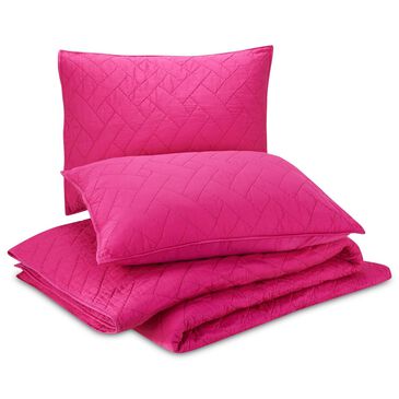 Peking Handicraft Dream Weaver Full/Queen Coverlet Set in Pink, , large