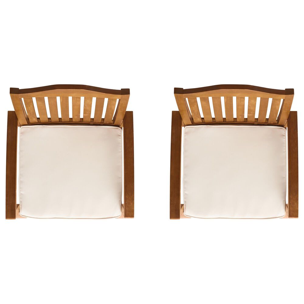 Hearth and Haven Della Dining Chair with Cream Cushion in Teak (Set of 2), , large