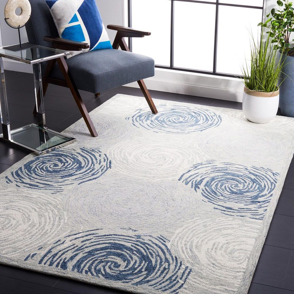 Safavieh Micro-Loop MLP382F 4&#39; x 6&#39; Gray and Ivory Area Rug, , large