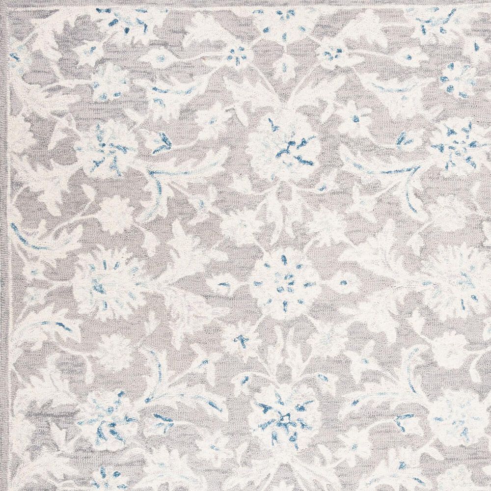 Safavieh Micro-Loop Floral 5&#39; Square Grey and Ivory Area Rug, , large