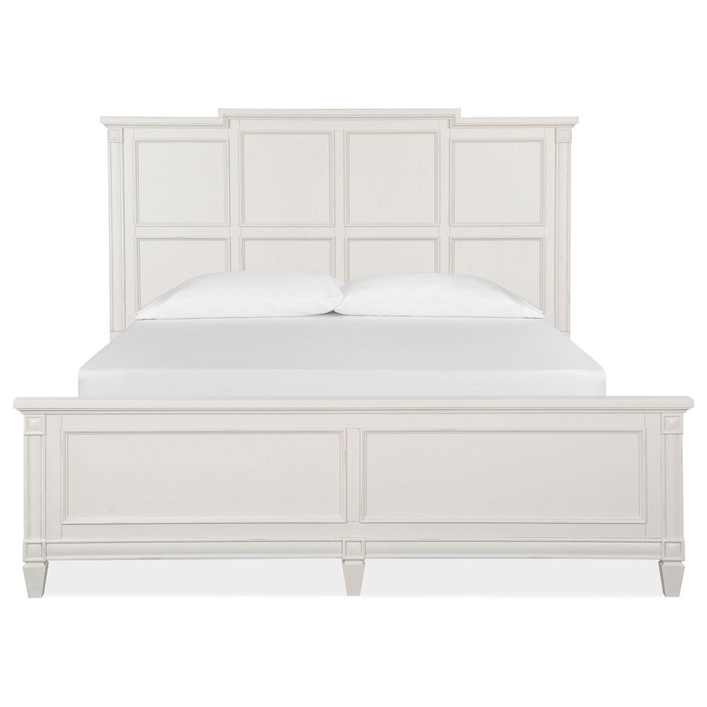 Nicolette Home Willowbrook King Panel Bed with Dresser and Nightstand in Egg Shell White, , large