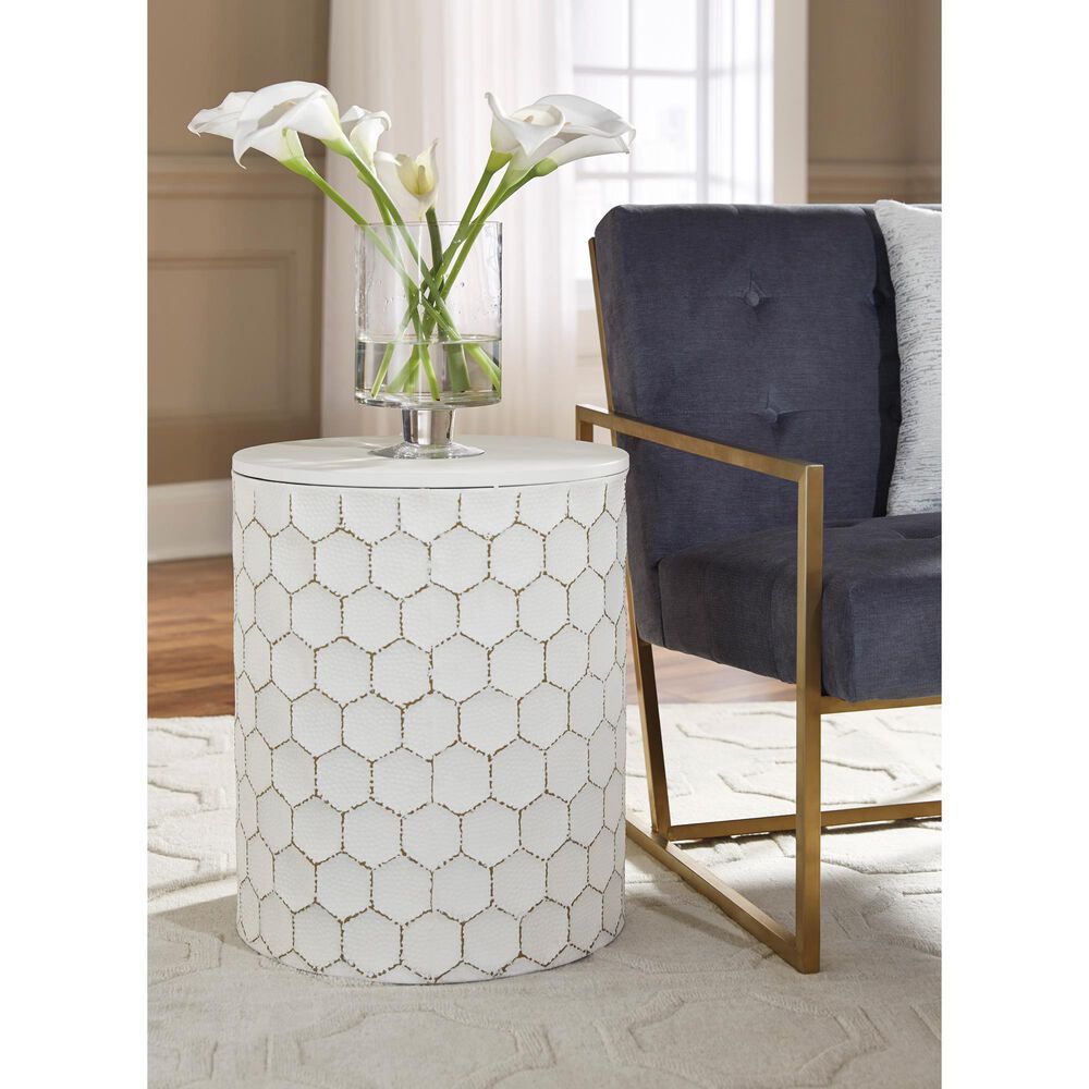 Ashley Polly Accent Table in White, , large