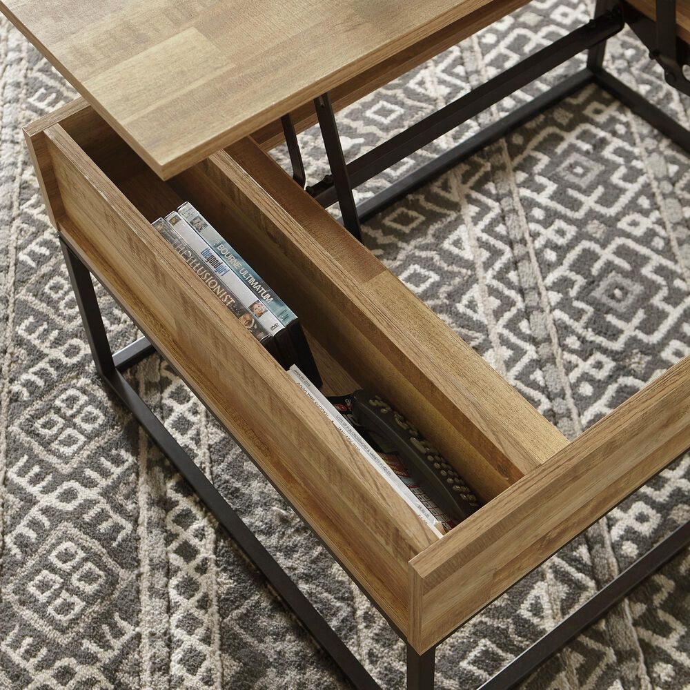 Signature Design by Ashley Gerdanet Lift Top Coffee Table in Natural, , large