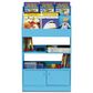 HOMLUX 4-Tier Space Saving Bookshelf with Storage Cabinet and Door in Light Blue, , large
