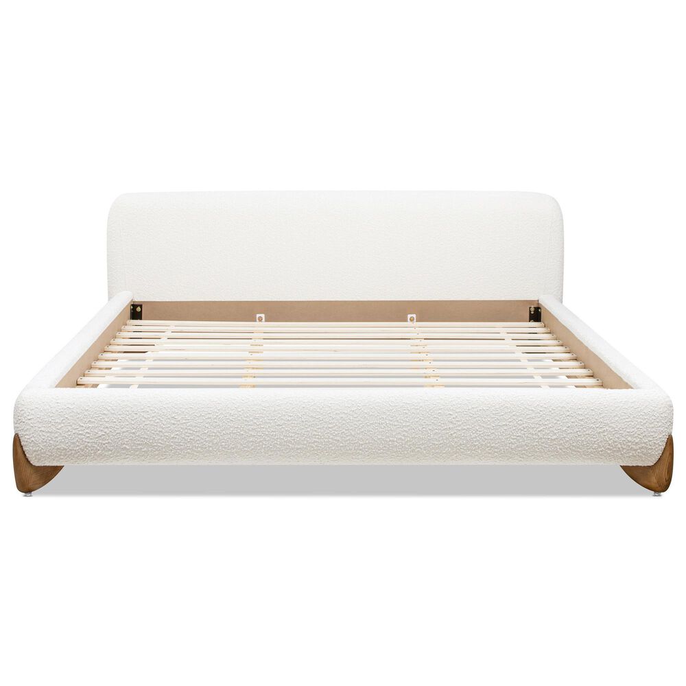 Jennifer Taylor Home Alpine Puffy Modern King Platform Bed in Ivory White, , large