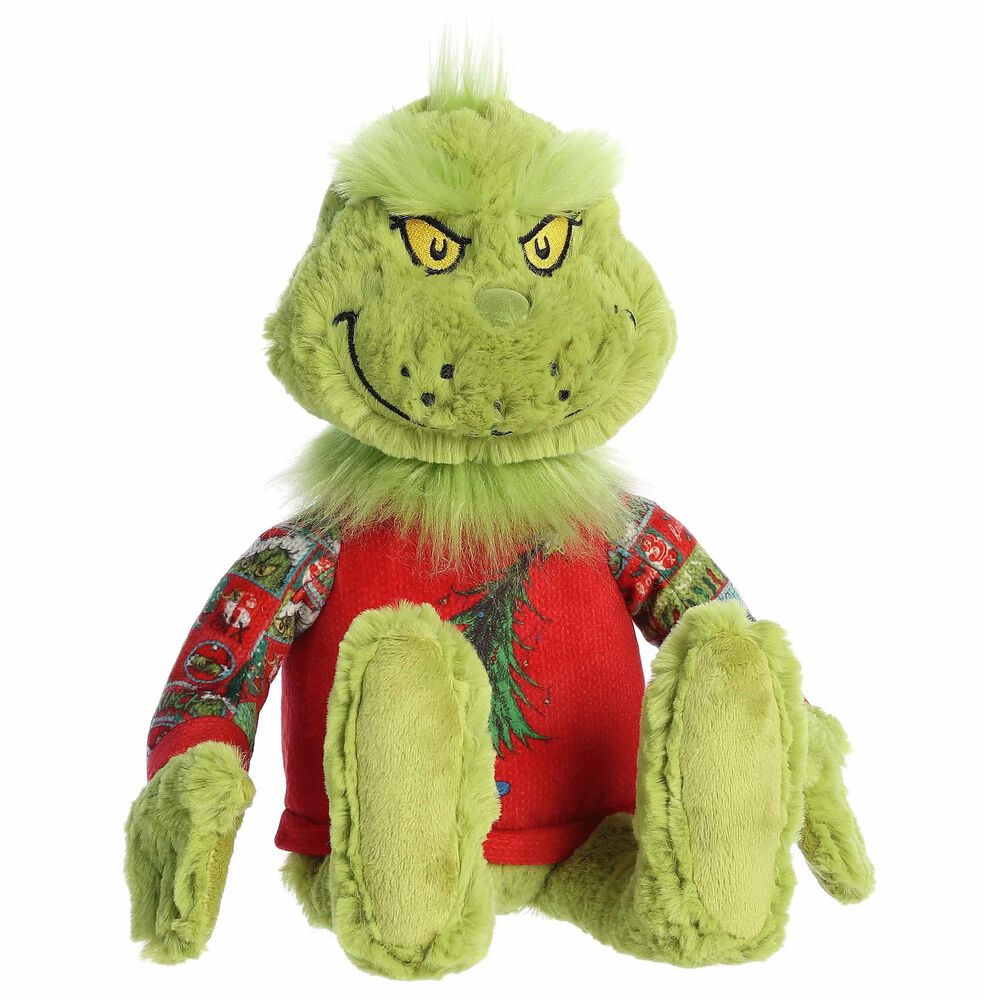 Aurora Dr. Seuss 16&quot; Ugly Sweater Light-Up Grinch in Green, , large