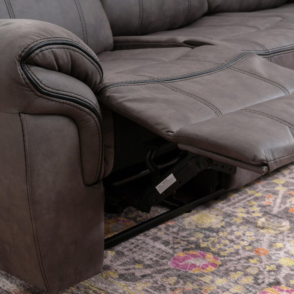 Linon Home Decor Galloway Manual Sofa in Stone Gray, , large