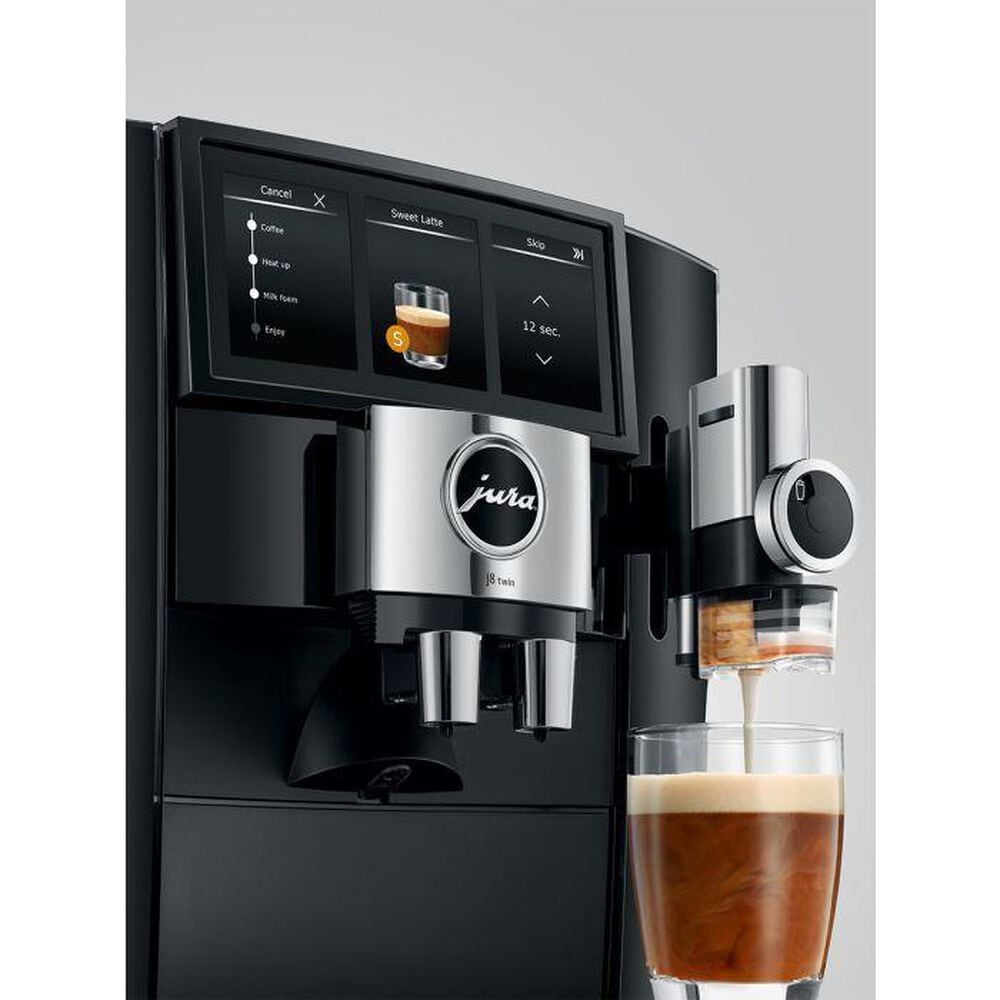 Jura J8 twin Automatic Coffee Machine in Diamond Black, , large