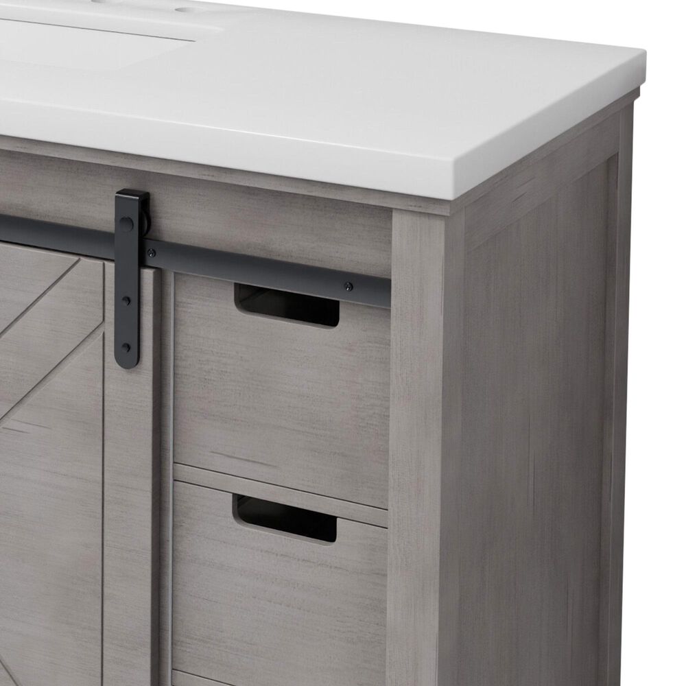 Lexora Home Marsyas 48" Single Bathroom Vanity in Ash Grey with White Quartz Top and Rectangular Sink, , large
