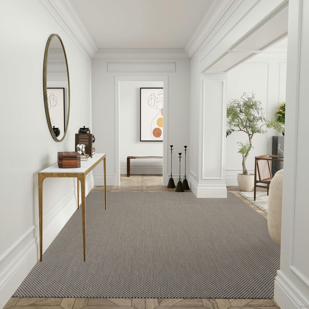Nourison Courtyard Ivory and Charcoal 9&#39; x 12&#39; Indoor/Outdoor Area Rug, , large