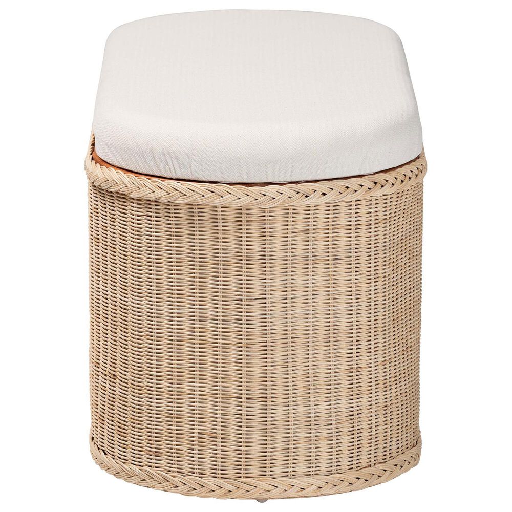 Baxton Studio Barid Oval Storage Bench in Natural, , large