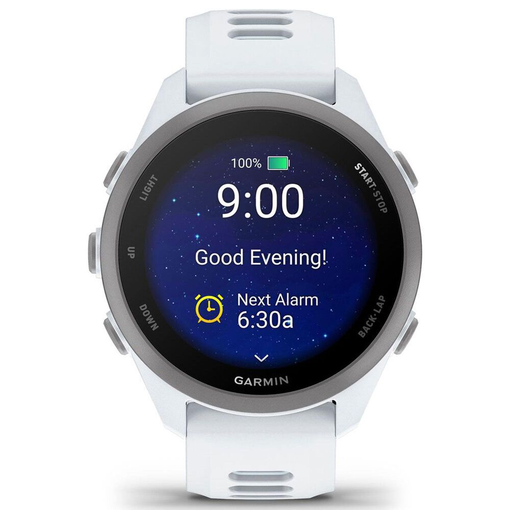 Garmin Forerunner 170 Smartwatch 42mm Whitestone Case with Whitestone and Cloud Blue Silicone Band, , large