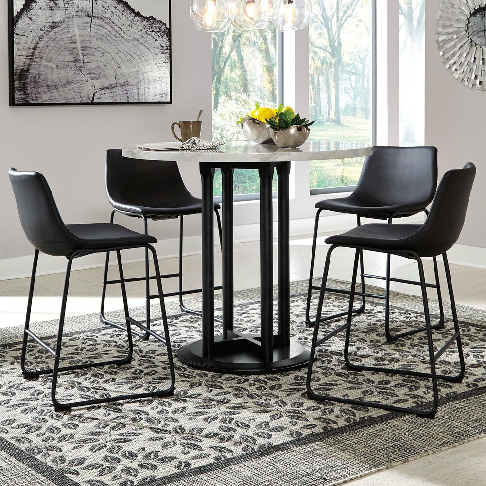 Signature Design by Ashley Centiar 5-Piece Pub Table Set in Black, , large