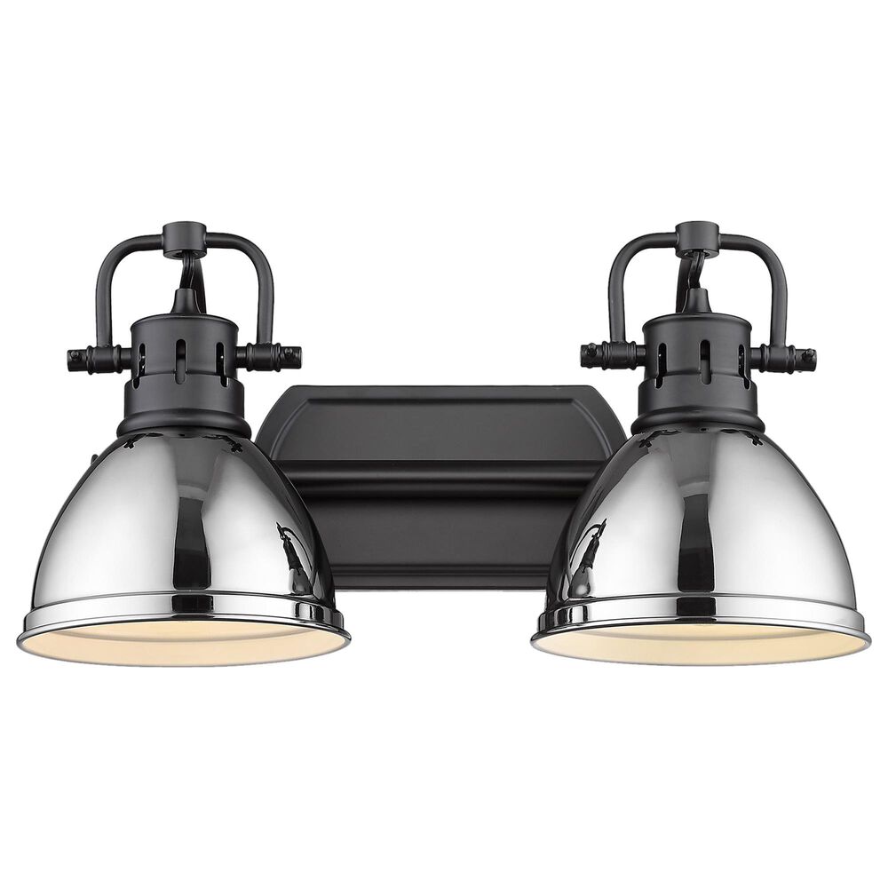 Golden Lighting Duncan 2-Light Bath Vanity in Matte Black and Chrome, , large