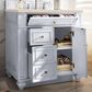 James Martin Vanities Bristol 30" Single Bathroom Vanity in Bright White with 3 cm Eternal Marfil Quartz Top and Rectangular Sink, , large