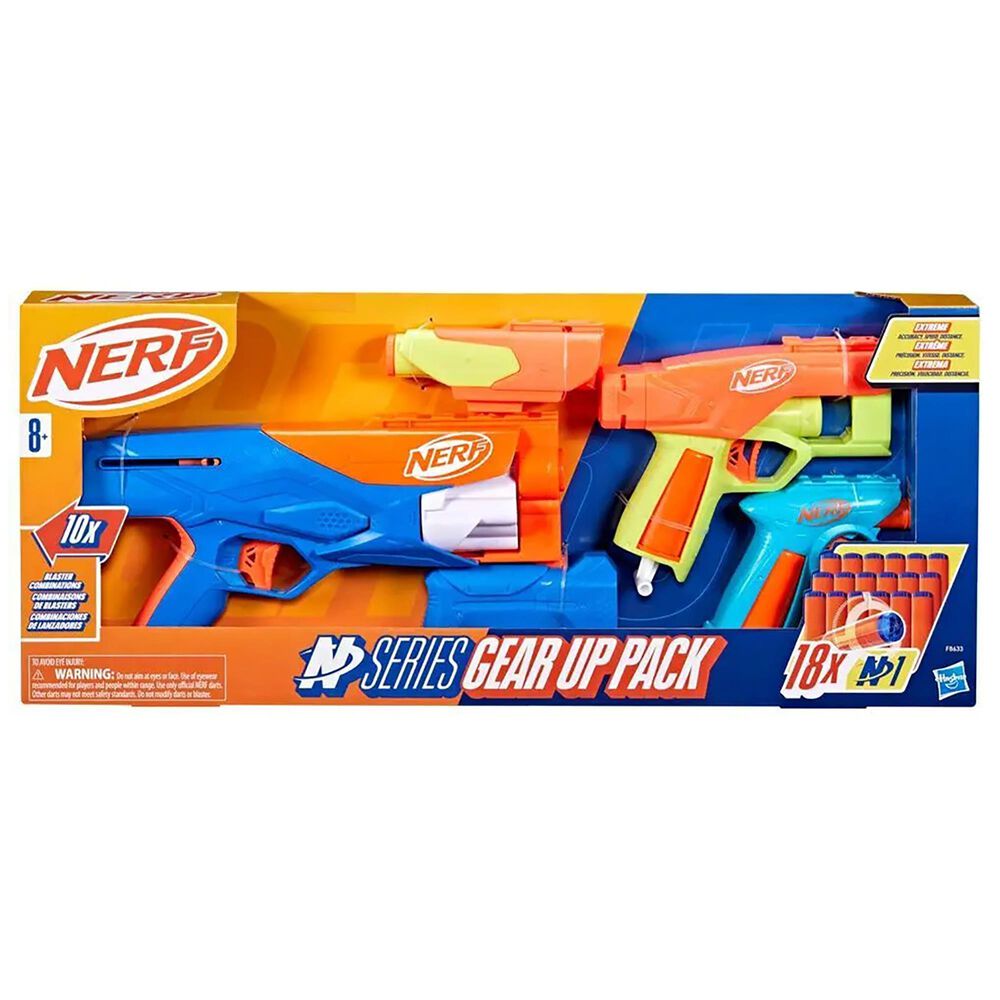 Nerf N Series Gear Up Pack with 3 Blasters and 18 N1 Darts, , large