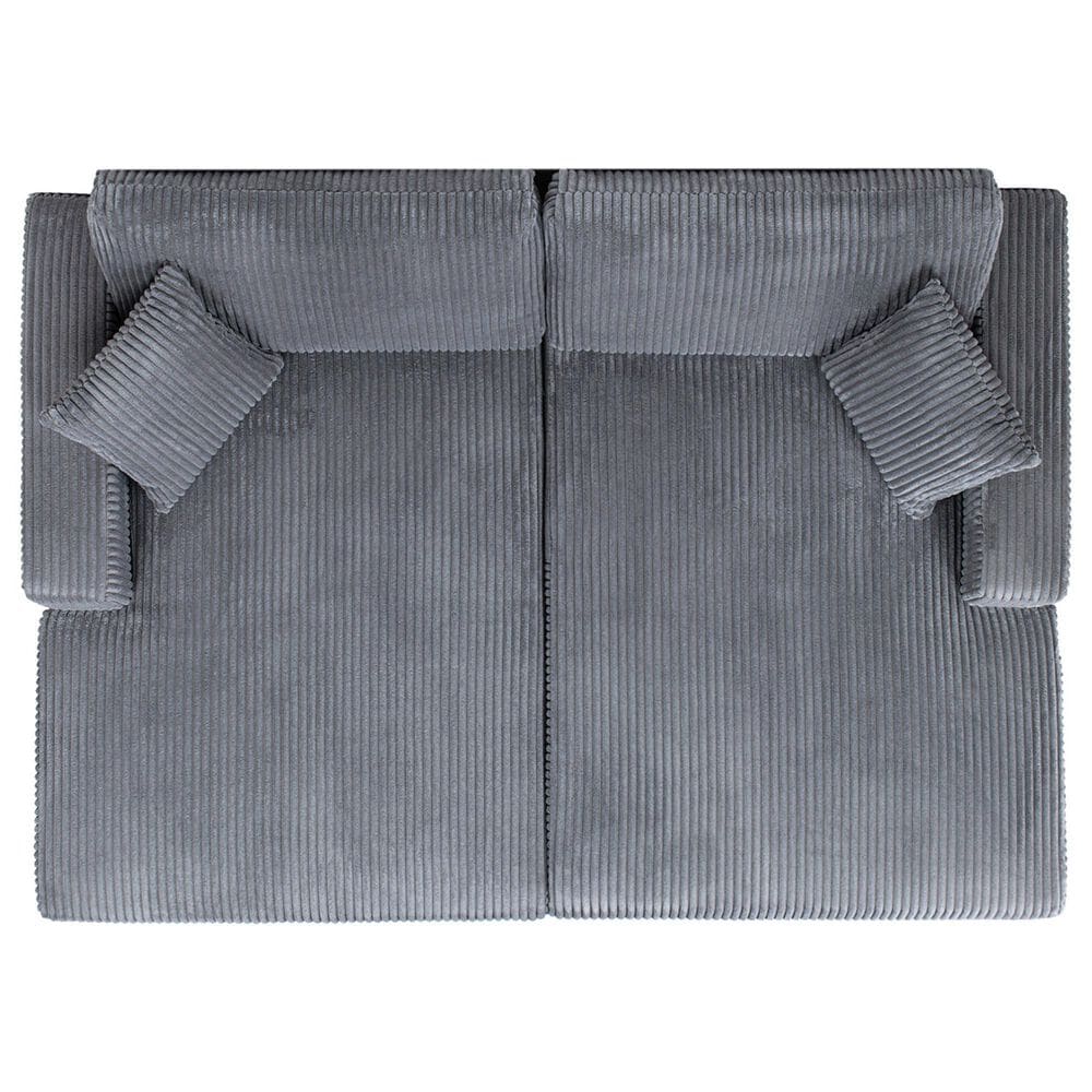 Jennifer Taylor Home Goliath Oversized Double Chaise Lounge Sofa Bed in Carbon Gray, , large
