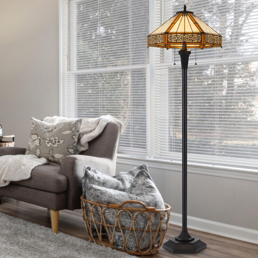 Cal Lighting Tiffany Floor Lamp in Dark Bronze, , large