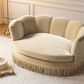 Jennifer Taylor Home Clara 34.5" Scalloped Pet Sofa Bed in Fawn Brown, , large