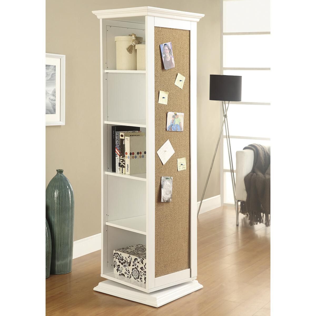 Swivel mirror with storage shelves hot sale