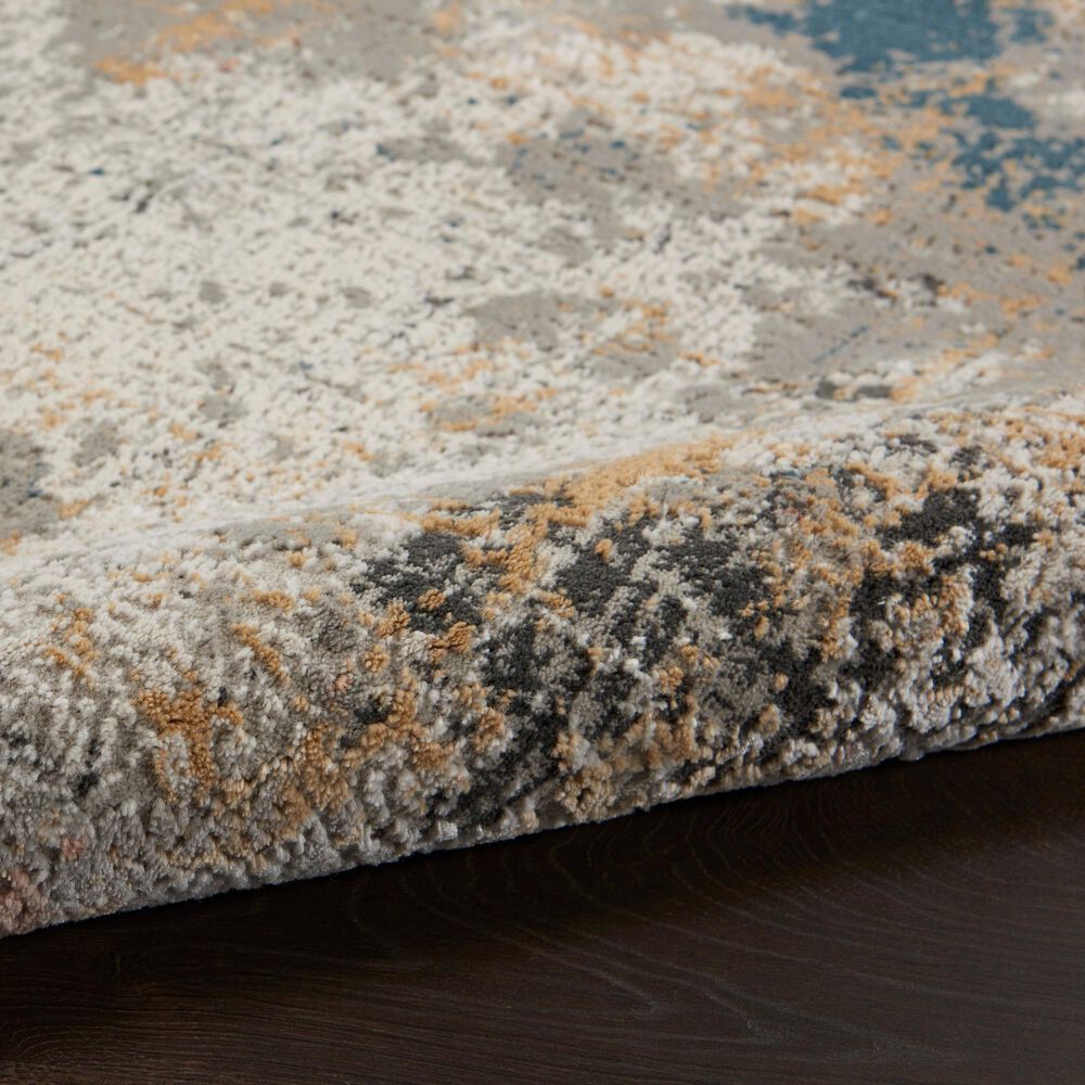 Nourison Rustic Textures RUS13 Grey and Blue 6&#39; x 9&#39; Area Rug, , large
