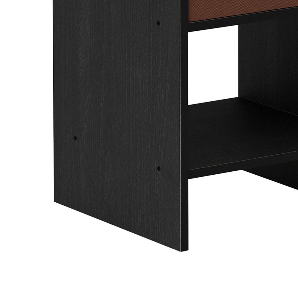 HOMLUX 1-Drawer Modern Nightstand with Open Shelf in Americano and Medium Brown, , large
